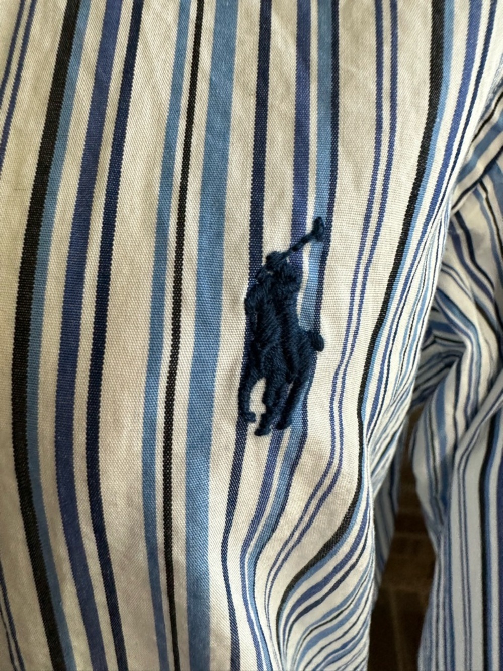Ralph Lauren Classic Fit Blue White Striped Long Sleeve Button Down Shirt S - Picture 2 of 5
